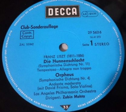 DECCA 29 562-6 - Symphonische Dichtungen: Hunnenschlacht • Orphe - Image 3