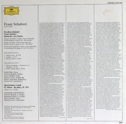 Deutsche Grammophon 2530 646 - Forellenquintett • Trout Quintet - Image 2