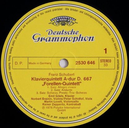 Deutsche Grammophon 2530 646 - Forellenquintett • Trout Quintet - Image 3