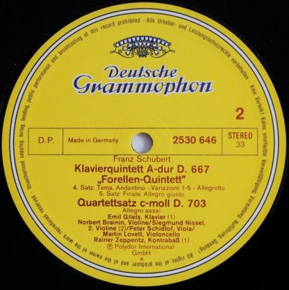Deutsche Grammophon 2530 646 - Forellenquintett • Trout Quintet - Image 4