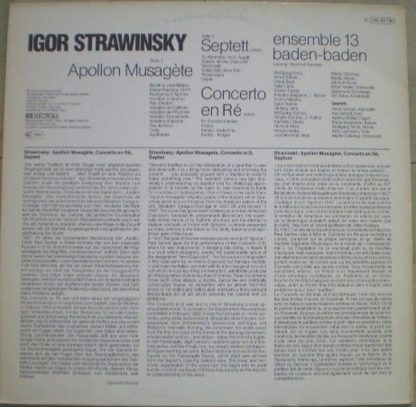 Deutsche Harmonia Mundi 1 C 065-99 730 - Apollon Musagète - Image 2