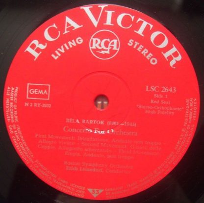 RCA Victor Red Seal LSC-2643 - Concerto For Orchestra - Image 3