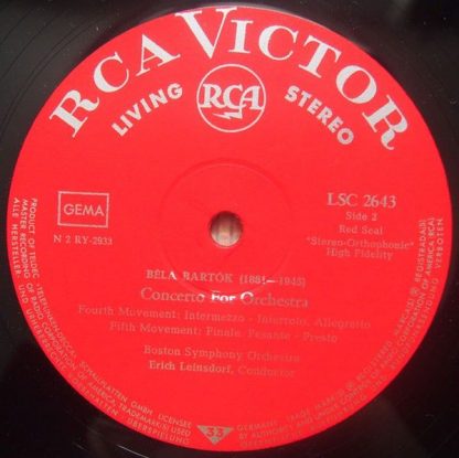 RCA Victor Red Seal LSC-2643 - Concerto For Orchestra - Image 4