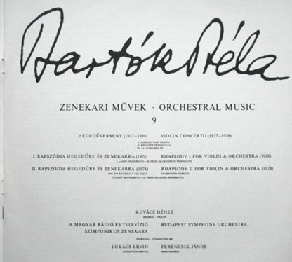 Hungaroton SLPX 11350 - Violin Concerto 1937-1938 · Rhapsody No - Image 3