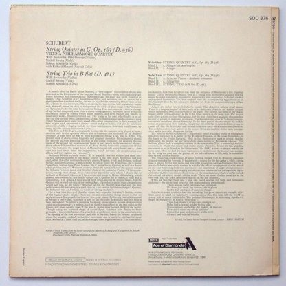 DECCA SDD 376 - String Quintet In C (D.956) / String Trio In B F - Image 2