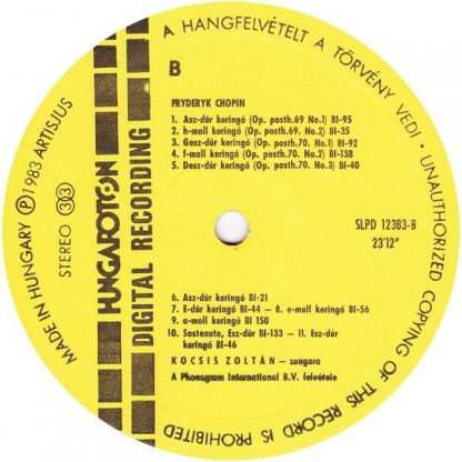 Hungaroton SLPD 12383 - The Complete Waltzes - Image 4