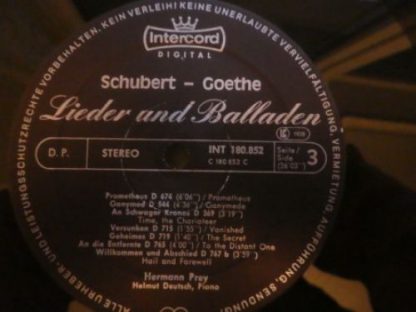 Intercord Ton GmbH 180.852 - Schubert - Goethe Lieder Und Ballad - Image 3