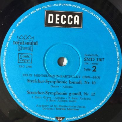 DECCA SMD 1107 - Streicher-Symphonien Nr. 9, 10, 12 - Image 4