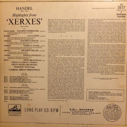 His Master's Voice CLP. 3577 - Highlights From "Xerxes" - Image 4