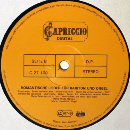 Capriccio C 27 109 - Romantische Lieder Für Bariton & Orgel - Image 4