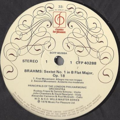 Classics For Pleasure CFP 40288 - String Sextet No. 1 In B Flat, - Image 3