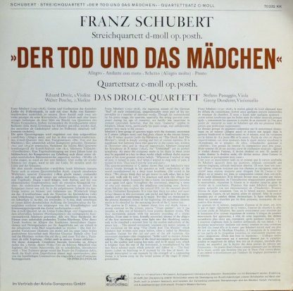 Supraphon 70 232 KK - Der Tod Und Das Mädchen - Streichquartetts - Image 2