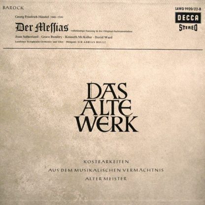 DECCA SAWD 9920/22-B - Der Messias. Vollständige Fassung In Der