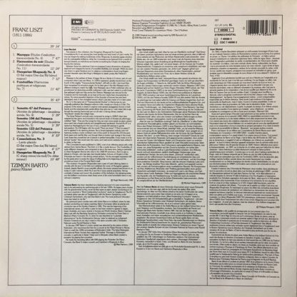 EMI 7 49566 1 - Tzimon Barto Plays / Spielt / Joue Liszt - Image 2