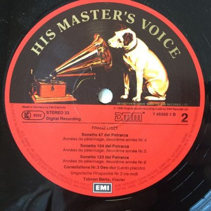 EMI 7 49566 1 - Tzimon Barto Plays / Spielt / Joue Liszt - Image 4