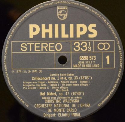Philips 6598 573 - De Klassieken 29: Celloconcert / Kol Nidrei / - Image 3
