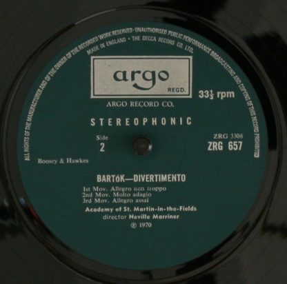 Argo ZRG 657 - Music For Strings Percussion And Celeste / Divert - Image 4