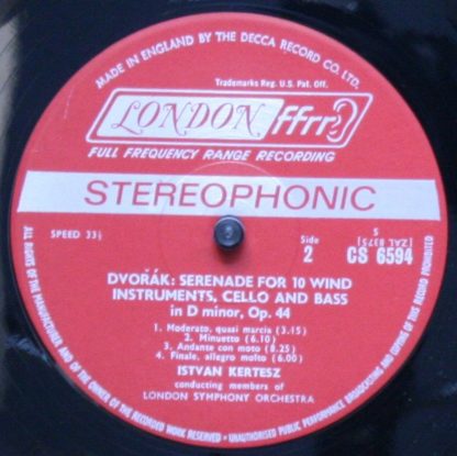London Records CS 6594 - Serenade No. 2 In A, Op. 16 / Serenade - Image 4