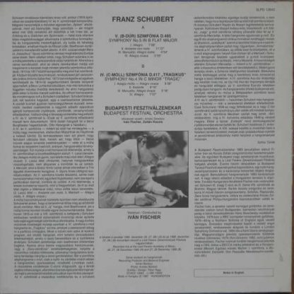 Hungaroton SLPD 12842 - Symphonies (No.5 In B Flat Major, No.4 I - Image 2