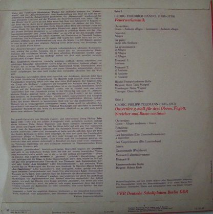 Eterna 8 25 982 - Feuerwerksmusik / Ouvertüre G-Moll - Image 2