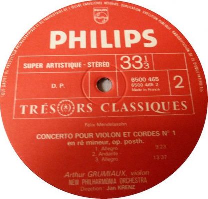 Philips 6500 465 - Concertos Pour Violon Nos 1 & 2 - Image 4