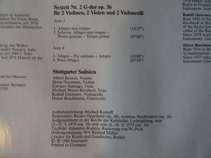 Intercord INT 180.834 - Die Streichsextette - Streichsextett Nr. - Image 5