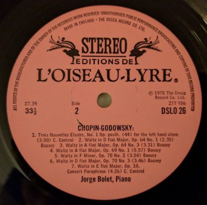 Éditions De L'Oiseau-Lyre DSLO26 - Chopin ~ Godowsky Etudes & Wa - Image 7