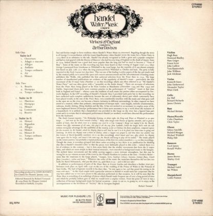 Classics For Pleasure CFP 40092 - Water Music (Complete) - Image 2