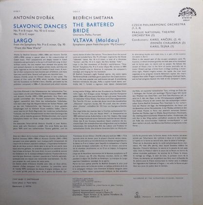 Supraphon SUA ST 50547 - Vltava (Moldau) / The Bartered Bride / - Image 2