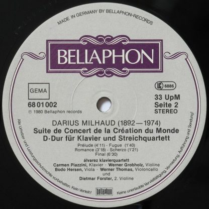 Bellaphon 68 01 002 - Suite De Concert De La Création Du Monde D - Image 6