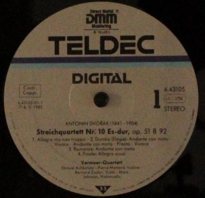 TELDEC 6.43105 AZ - Streichquartett Nr. 10 Es-dur, Op. 51 / Stre - Image 4