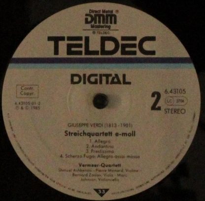 TELDEC 6.43105 AZ - Streichquartett Nr. 10 Es-dur, Op. 51 / Stre - Image 3
