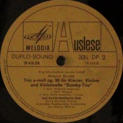 Eurodisc 78 419 ZK - Dumky-Trio - Klaviertrio E-Moll Op. 90 - Image 3