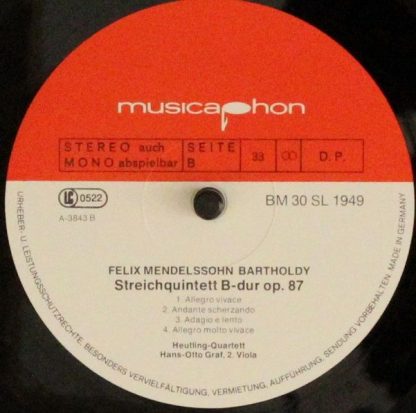 Musicaphon BM 30 SL 1949 - Streichquintette A-Dur · Op. 18, B-Du - Image 3