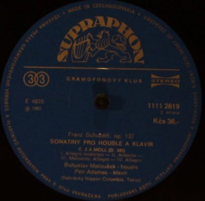Supraphon 1111 2619 - Sonatinas For Violin and Piano, Op. 137 (S - Image 4