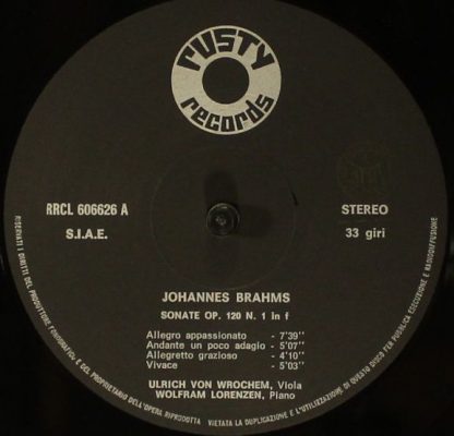 Rusty Records RRCL 606626 - Johann Brahms Max Reger - Image 3
