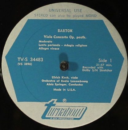Turnabout TV-S 34483 - The Last Two Works (Viola Concerto / Pian - Image 3
