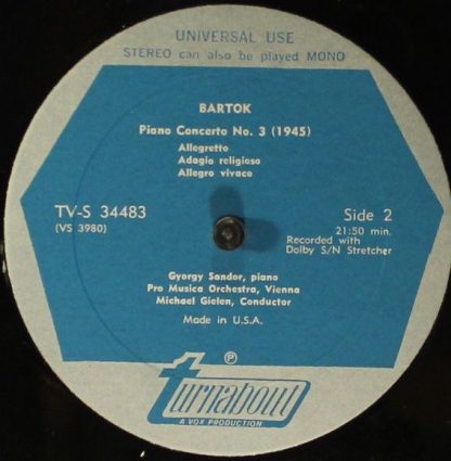 Turnabout TV-S 34483 - The Last Two Works (Viola Concerto / Pian - Image 4