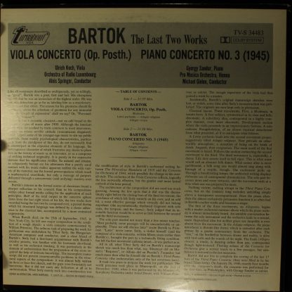 Turnabout TV-S 34483 - The Last Two Works (Viola Concerto / Pian - Image 2