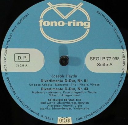 Fono-Ring SFGLP 77 938 - Divertimenti D-Dur, Nr. 81 Und Nr. 43/ - Image 4