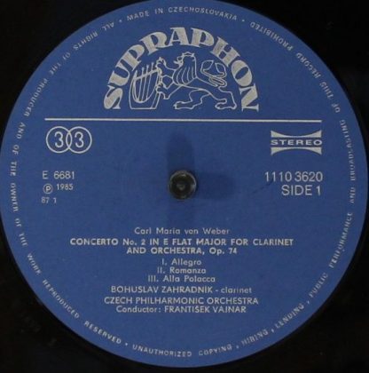 Supraphon 1110 3620 ZA - Concerto No. 2 / Concertino / Introduct - Image 3