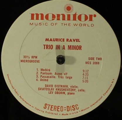 Monitor Records (2) MC 2069 - Trio In A Minor / Trio In G Minor - Image 4