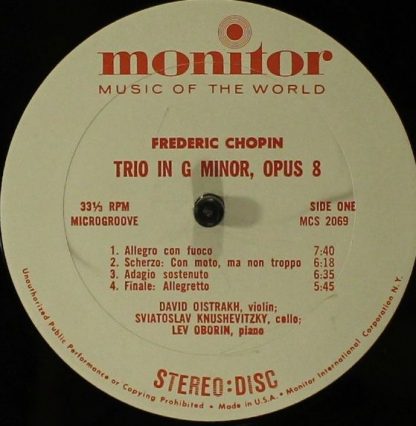 Monitor Records (2) MC 2069 - Trio In A Minor / Trio In G Minor - Image 3