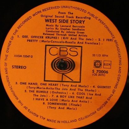 CBS S 70006 - West Side Story (Original Sound Track Recording) - Image 6