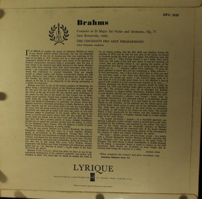Lyrique HPG 1020 - Violin Concerto In D Major, Op. 77 - Image 2
