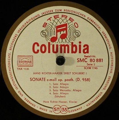 Columbia SMC 80 881 - Hans Richter-Haaser Spielt Schubert - I - Image 3