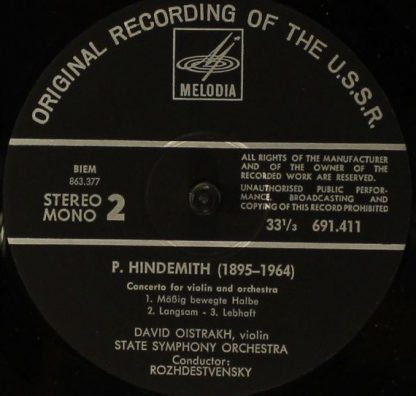 Melodia U.R.S.S. 691.411 - Concerto For Violin And Orchestra No. - Image 6