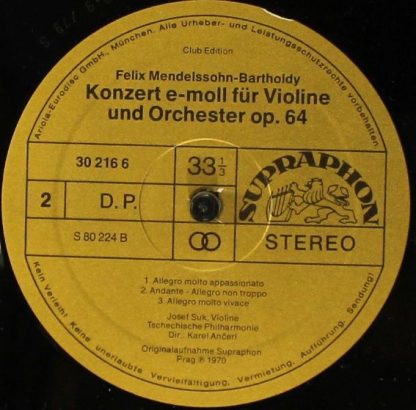 Supraphon 30 216 6 - Concerto In G And E Minor - Image 4