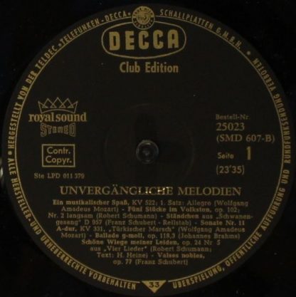DECCA 25 023 - Unvergängliche Melodien - Image 3