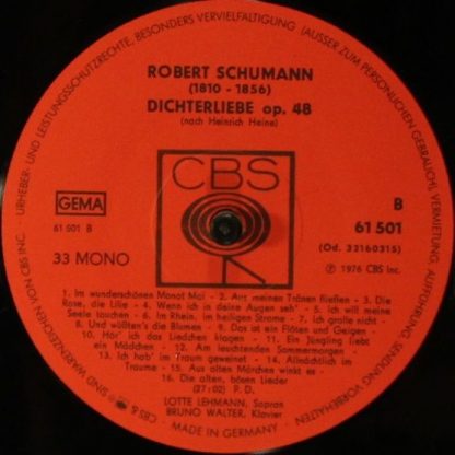 CBS 61 501 - Frauenliebe Und - Leben Op. 42 / Dichterliebe Op. 4 - Image 4